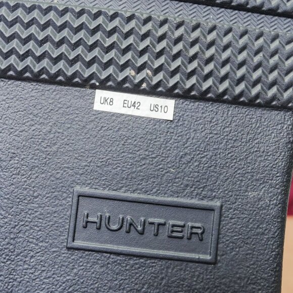 Hunter Women Refined Webbing Black Rain Wellies Boots sz 10 - Picture 9 of 9